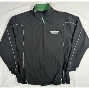 WingStop Restaurant Men's Employee Soft shell Black Full Zip Jacket Size 2XL